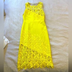 Alice and Olivia Midi Dress - ELECTRIC YELLOW